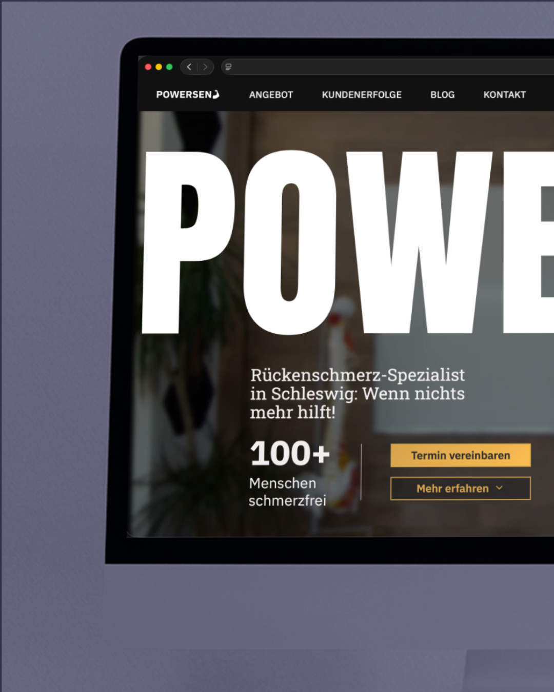 Startseite von Powersen (Nahaufnahme)